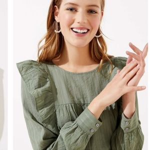 NWT LOFT Long Sleeve Peasant Top